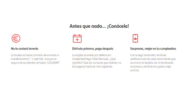 Algunos puntos que debes saber sobre la tarjeta Santander: costes, pagos y sorpresas.